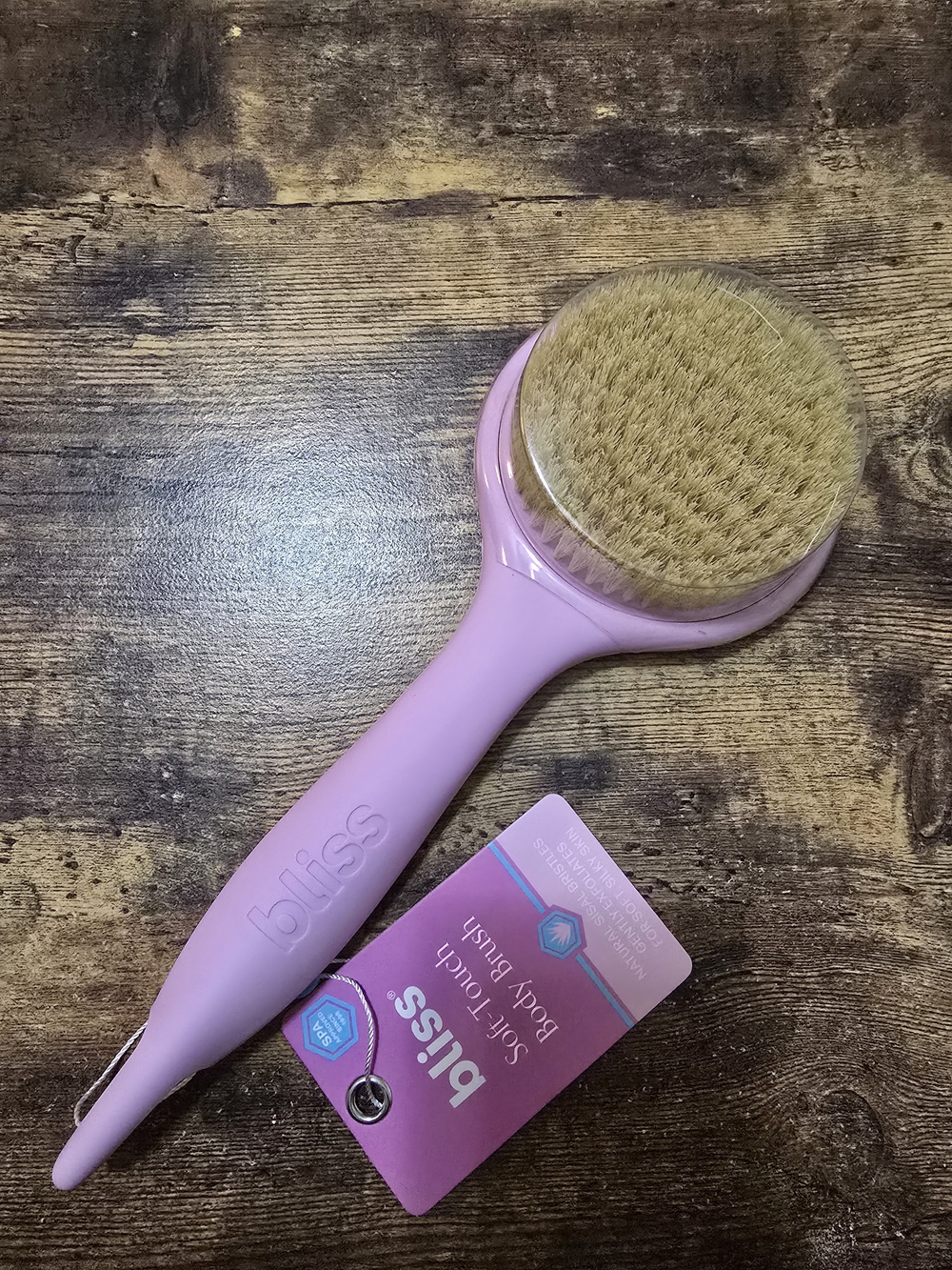 Bliss Soft-Touch Body Brush in Pink and Natural Bristles